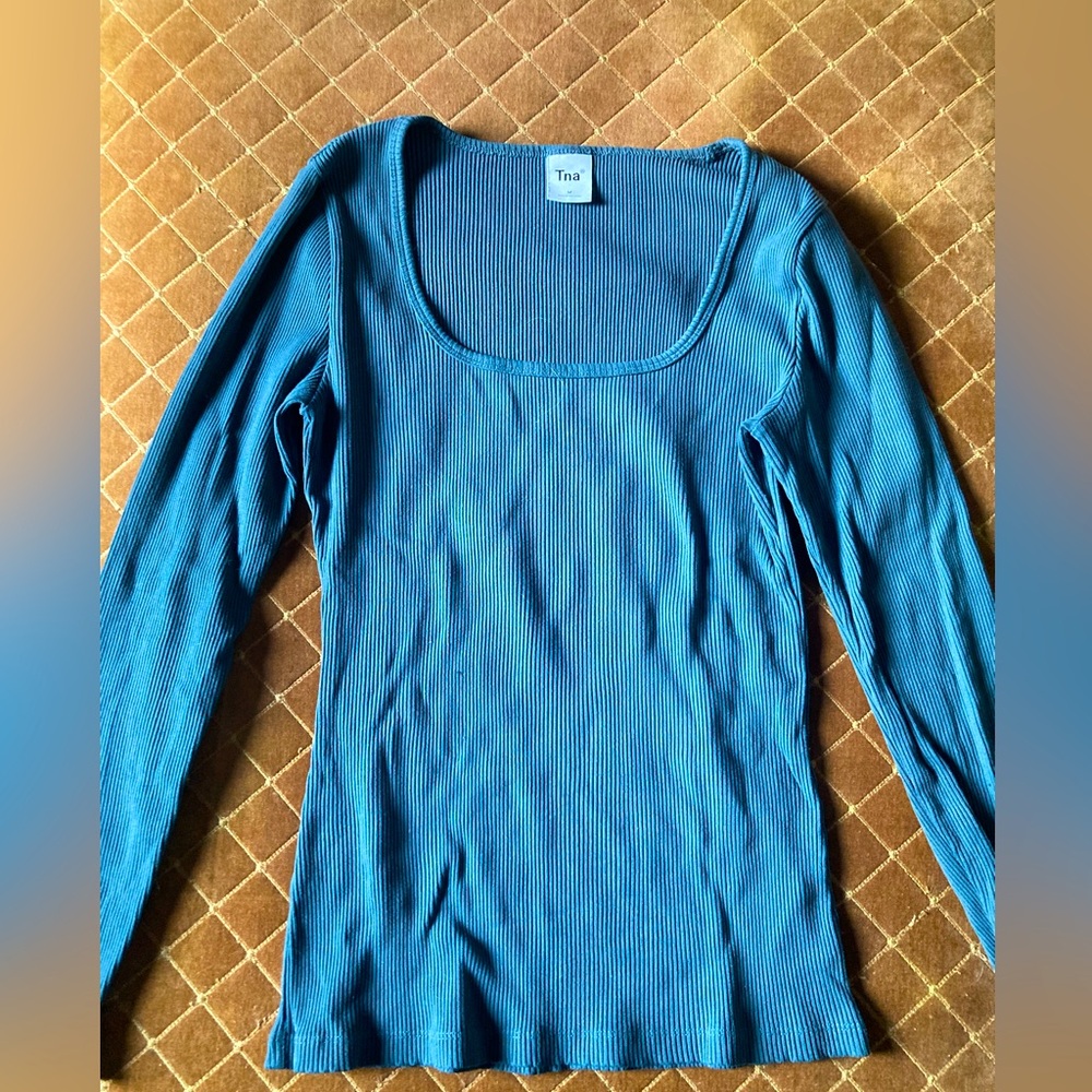 Aritzia Tna Ribbed Squareneck Tee